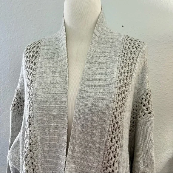 Sundance Light Grey Open Front Knit Cardigan Size XL - Picture 4 of 16